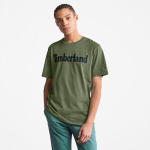 T-shirt da Uomo con Logo Timberland Kennebec River in Verde Scuro