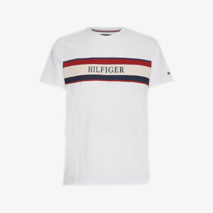 T-shirt con righe e logo Uomo Tommy Hilfiger | Colore Bianco